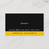 Modernismus B Bold B Cool Golden Black Monogramm Visitenkarte (Rückseite)