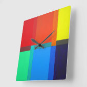 Modernist Abstract Art Colour Grid Quadratische Wanduhr (Winkel)