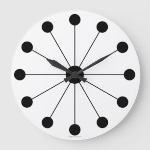 Modernist der 1960er Jahre Retro Schwarz-weiße Uhr