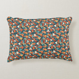 Modernist Facets | Mikroprisma Orange Türkis Dekokissen