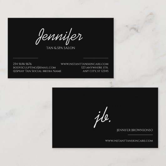 Modernist für das Logo "Black Simple Clean Shape" Visitenkarte (Vorne/Hinten)