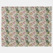 Modernist Leaf und Twig Garlands Fleecedecke (Vorderseite (Horizontal))