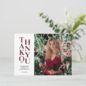 Modernist Red Abschluss Danke Karte (Stehend Vorderseite)