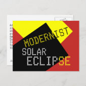 Modernist Solar Eclipse Funny individuell anpassba Einladungspostkarte (Vorne/Hinten)