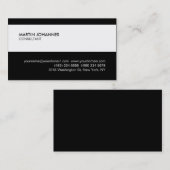 Modernist Stylische Schwarz-weiße Visitenkarte (Vorne/Hinten)
