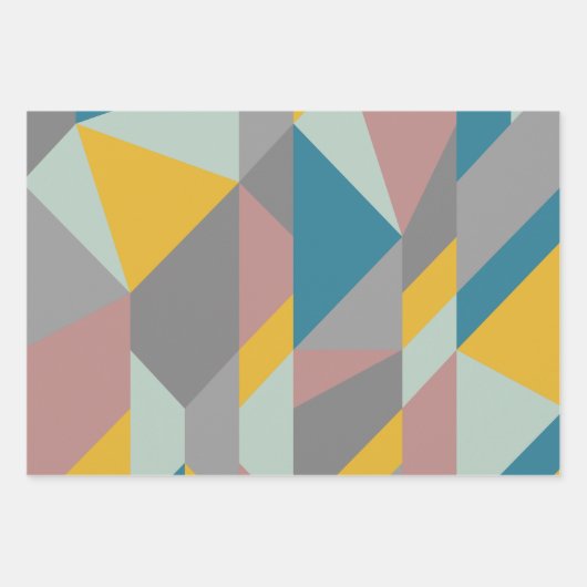 Modernistische Geometrie Kunst - erdige Farben Geschenkpapier Set (Vorderseite 3)