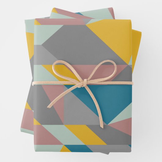 Modernistische Geometrie Kunst - erdige Farben Geschenkpapier Set (Beispiel)