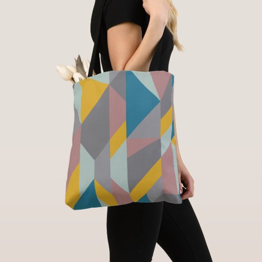 Modernistische Geometrie Kunst - erdige Farben Tasche (Von Nahem)