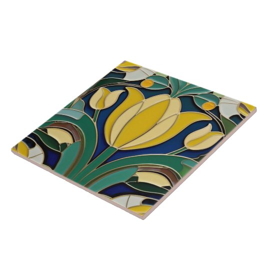 Modernistische Jugendstil-Blume Fliese (Seite)