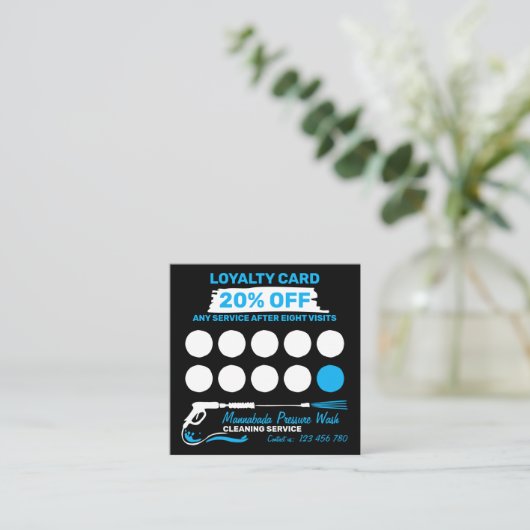 Modernistische Power Haus Reinigung Druck waschen Treuekarte (Stehend Vorderseite)