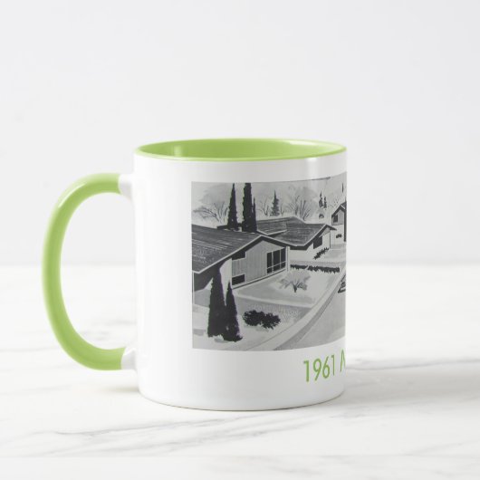 Modernistische WohnTasse echte 1961 Tasse (Links)
