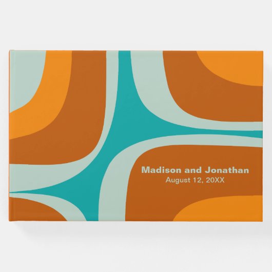 Modernistischer Retro Groove Gästebuch (Vorderseite)
