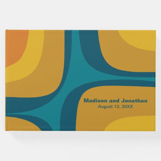 Modernistischer Retro Groove Gästebuch (Vorderseite)