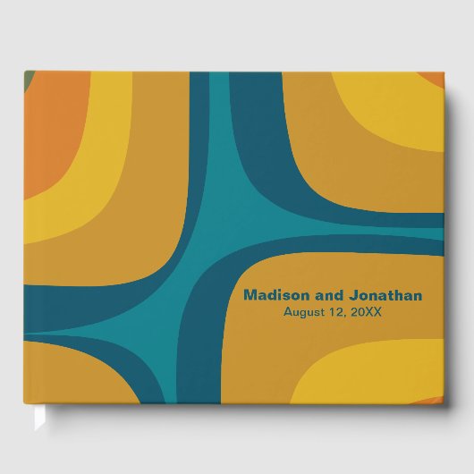 Modernistischer Retro Groove Gästebuch (Vorderseite)