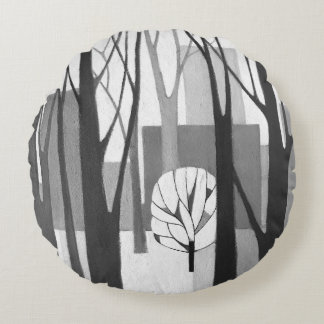 Modernistischer städtischer Winter-rundes Kissen