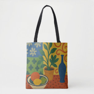 Modernistisches Stillleben mit Fruchtmalerei Tasche