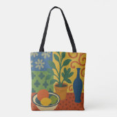 Modernistisches Stillleben mit Fruchtmalerei Tasche (Rückseite)