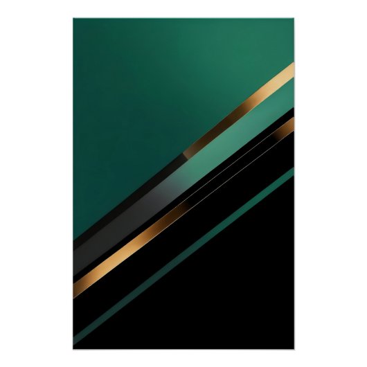 Modernität in Grün und Gold Poster (Vorderseite)