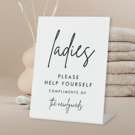 ModernLadys Wedding Bad Basket Zeichen Sockelschild