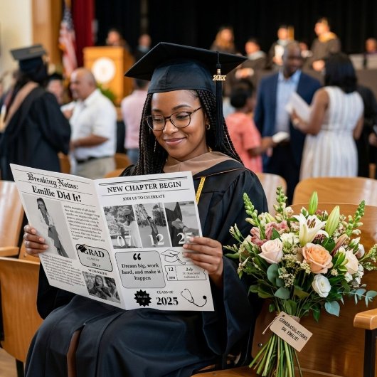 ModernMinimalist Uni-Abschluß Newspaper Einladung