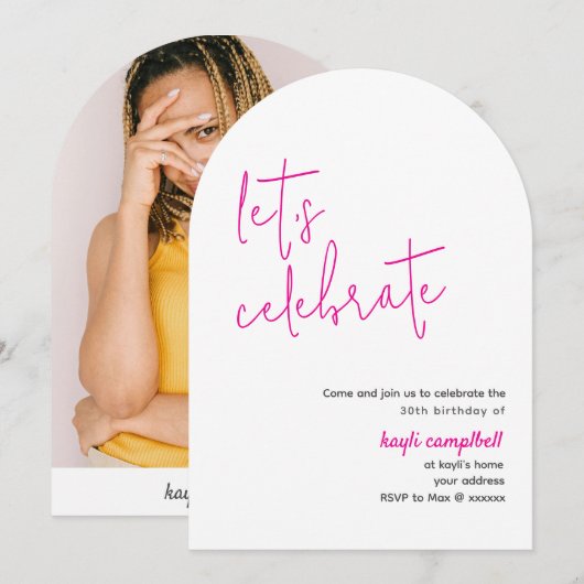 ModernnCustom-Foto angeArched Einladung (Vorne/Hinten)