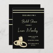 moderno perro oscuro Bridal Shower Invite (Vorne/Hinten)