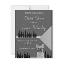 moderno perro oscuro Bridal Shower Invite