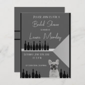 moderno perro oscuro Bridal Shower Invite (Vorne/Hinten)