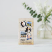 ModernPhotographer mit 5 BeispielFotos Visitenkarte (Stehend Vorderseite)