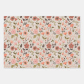 ModernPink Verlasse Blume Botanisches Muster Geschenkpapier Set (Vorderseite)