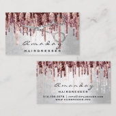 ModernProfessional Friseursalon Scheren Rose Tropf Visitenkarte (Vorne/Hinten)