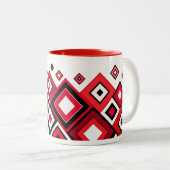 ModernRetro Diamonds Red-Black Zweifarbige Tasse (VorderseiteRechts)