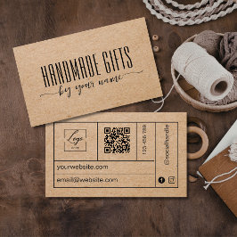 Modernschrift braunes Kraftpapier handgefertigter Visitenkarte