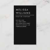Modernste berufliche schwarzminimalistisch visitenkarte (Rückseite)