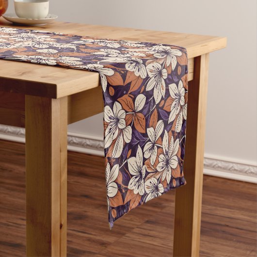 Modernste Fall-Blume Lila & Creme-Throw Kissen Kurzer Tischläufer (Beispiel)