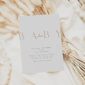 Modernste Minimal Dusty Pink Baby Dusche Einladung