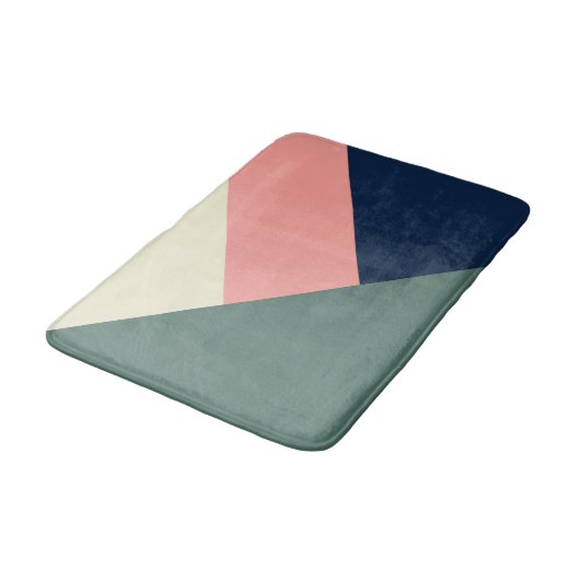 Modernste, minimale abstrakte Geometrie in Rosa un Badematte (Schrägansicht)