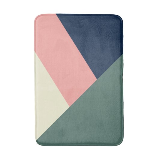 Modernste, minimale abstrakte Geometrie in Rosa un Badematte (Vorderseite Vertikal)