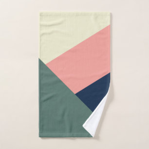 Modernste, minimale abstrakte Geometrie in Rosa un Badhandtuch Set