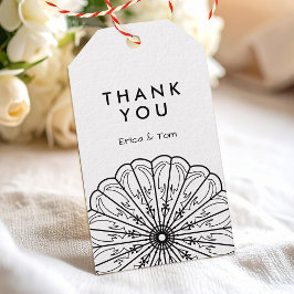 Modernste, moderne, minimalistische Blumen Geschenkanhänger