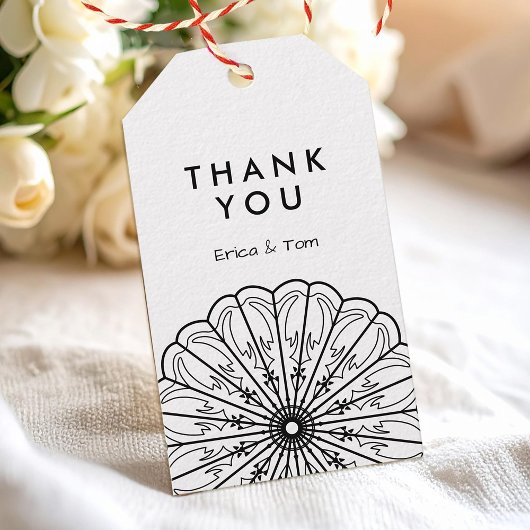 Modernste, moderne, minimalistische Blumen Geschenkanhänger