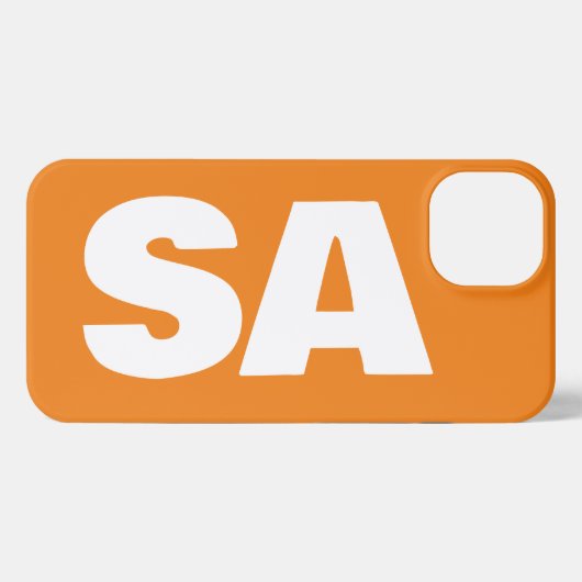 Modernste, moderne Name Monogram Orange. iPhone Hülle (Rückseite (Horizontal))