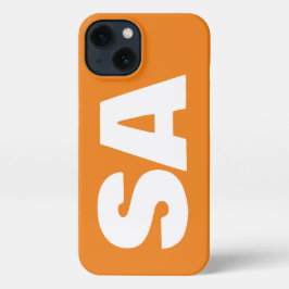 Modernste, moderne Name Monogram Orange. iPhone 13 Hülle