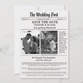 Modernste Zeitung Hochzeit speichern das Datum Einladung (Vorderseite)