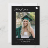 Modernster Abschluss des Schwarzen Fotos Dankeskarte (Vorderseite)