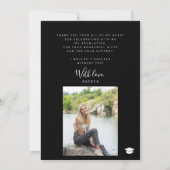 Modernster Abschluss des Schwarzen Fotos Dankeskarte (Rückseite)