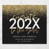 Modernster Glitzer Abschluss für Schwarz und Gold Schaumweinetikett (Einzelnes Label)