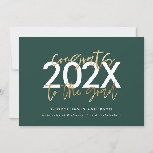 Modernster, moderner Abschluss mit grünen und gold (Vorderseite)