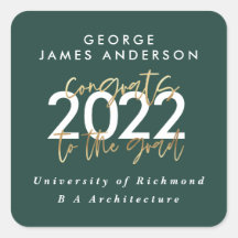 Modernster, moderner Abschluss mit grünen und gold