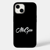 Modernster Name Minimal Monogramm Schwarz. Case-Mate iPhone Hülle (Rückseite)